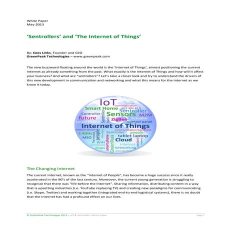 'Sentrollers" and the Internet of Things