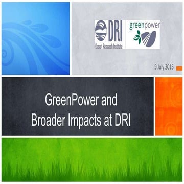 Greenpower Broader Impacts Meeting Presentation