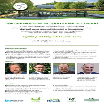 Are Green Roofs as good Stormwater tool as we all think? Sydney 23rd of May 2019