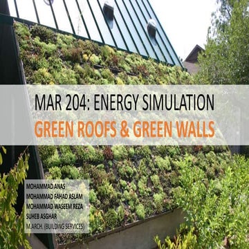 Green roofs &  green walls
