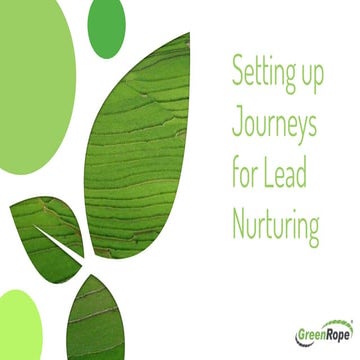 Creating Customer Journeys for Lead Nurturing