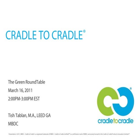 Webinar: There And Back Again: The Principles of Cradle to Cradle