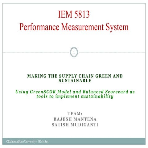 Green Supply Chain Management
