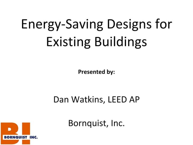 Energy-Saving Designs for Existing Buildings