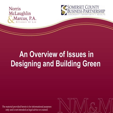 An Overview of Issues in Designing and Building Green