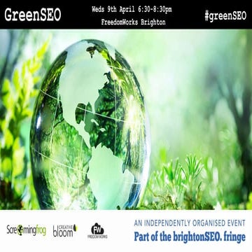GreenSEO April 2025 BrightonSEO fringe event slides.