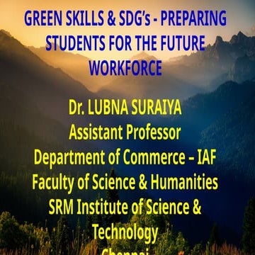 Green Skills involving SDG's for future generation .pptx