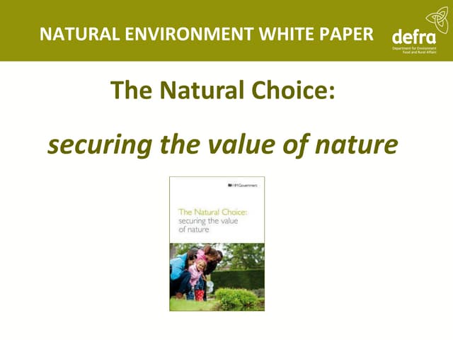 The Natural Choice: Securing the value of nature