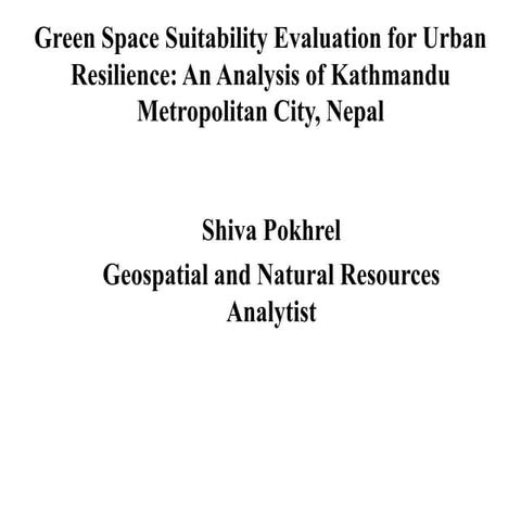 Green space suitability evaluation for urban resilience converted | PDF