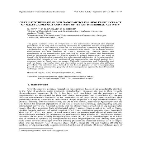 Review on green synthesis of silver nanoparticles | PPTX