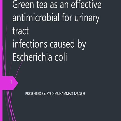 Green tea as an effective antimicrobial for urinary | PPTX
