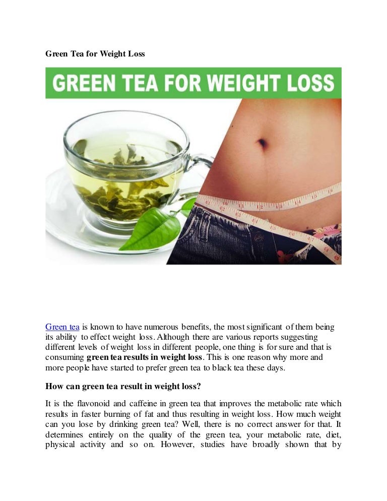 Green Tea For Weight Loss