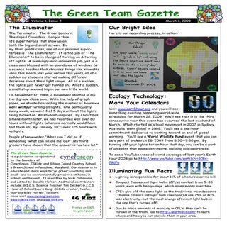 Green Team Gazette 4 -Mar 2009