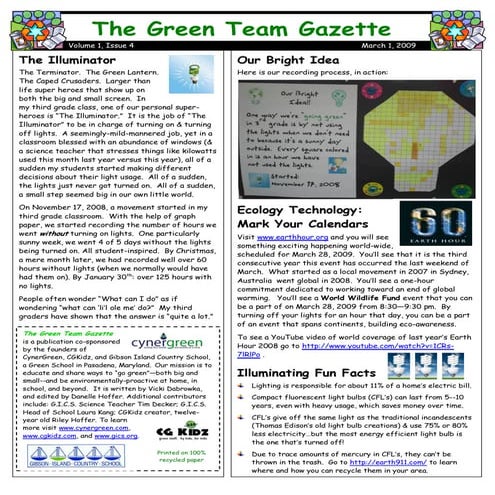 Green Team Gazette 4 -Mar 2009