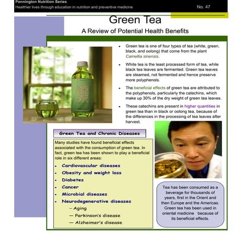 Health benefits of green tea