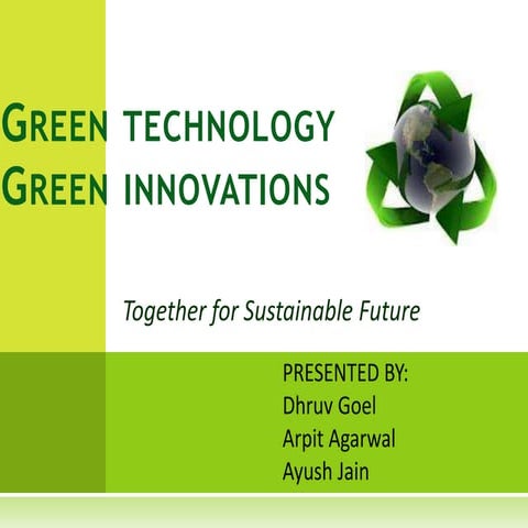 Green Technology Green Innovations
