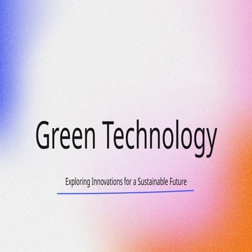 Green Technology For Improving Communication Skills Pptx