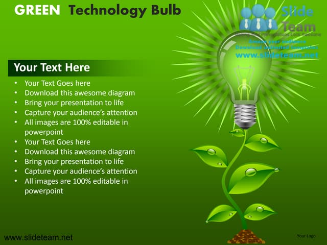 Green technology bulb powerpoint pr...