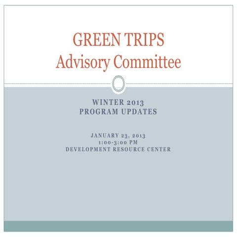 1.23.13 Green Trips Advisory Committee Meeting