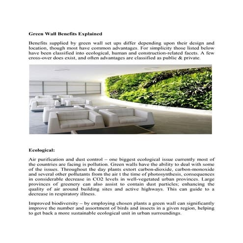 Green Wall Benefits Explained