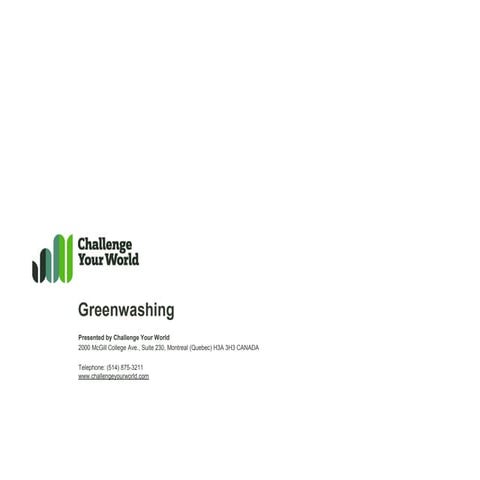 What is Greenwashing?