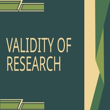 validity of research- how can research be considered as valid
