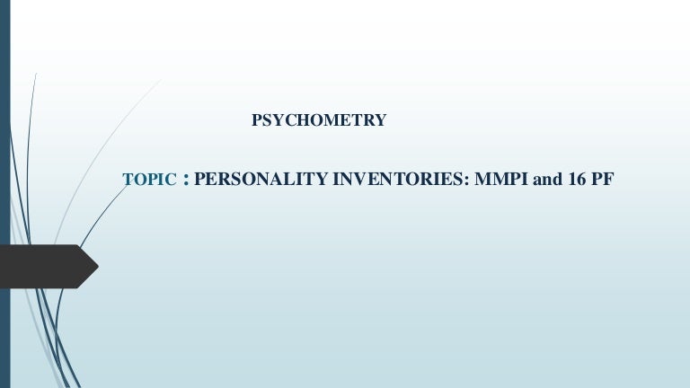 Personality Inventories