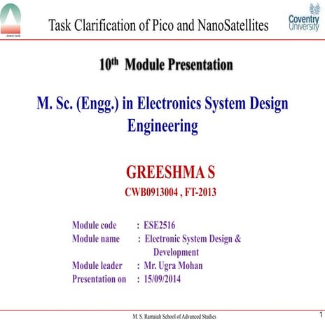 Task Clarification of Pico and NanoSatellite