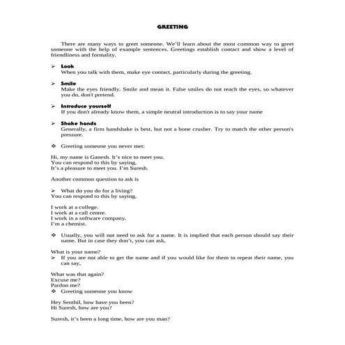 Greetings Spoken English