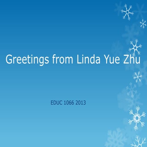 Greetings from Linda Yue Zhu