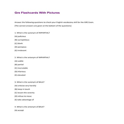 Gre Flashcards With Pictures