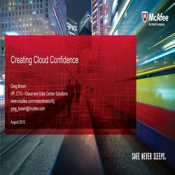 Intel Cloud Summit: Greg Brown McAfee
