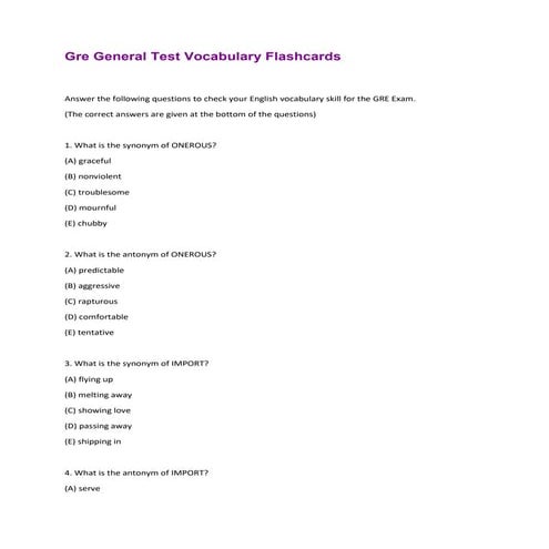 Gre General Test Vocabulary Flashcards