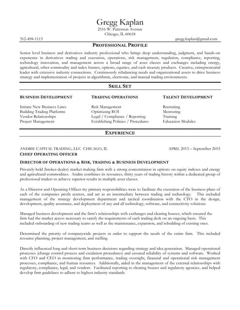 Gregg Kalpan Resume