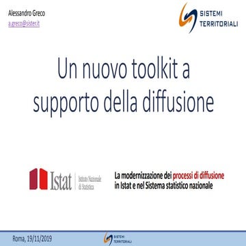 A. Greco, Un nuovo toolkit a supporto della diffusione