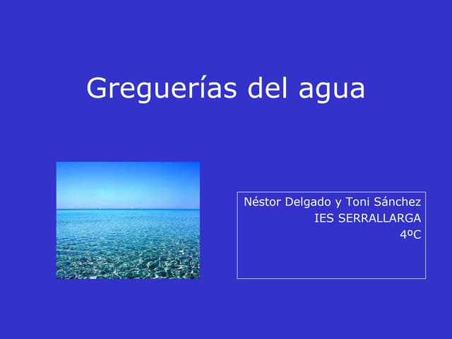 Greguerías del agua