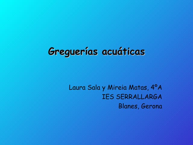 Greguerías Acuáticas