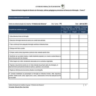 Grelha de avaliação dos trabalhos v...