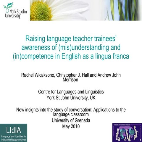 Raising language teacher trainees’ awareness of (mis)understanding and (in)co...