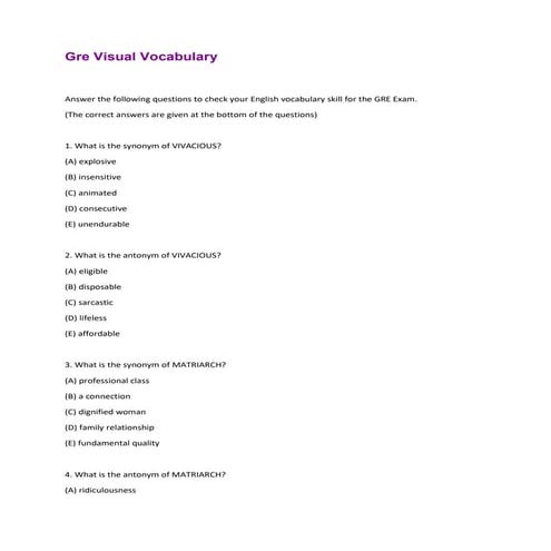 Gre Visual Vocabulary