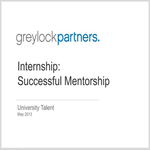 Internship: Successful Mentorship