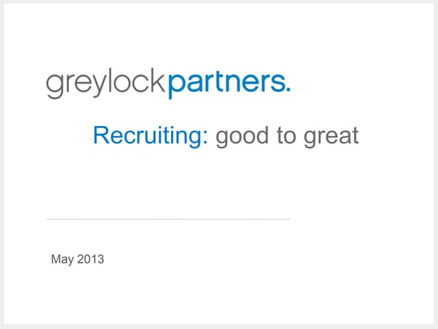 Recruiting: Good to Great