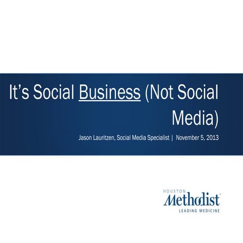 It's Social Business (Not Social Media)
