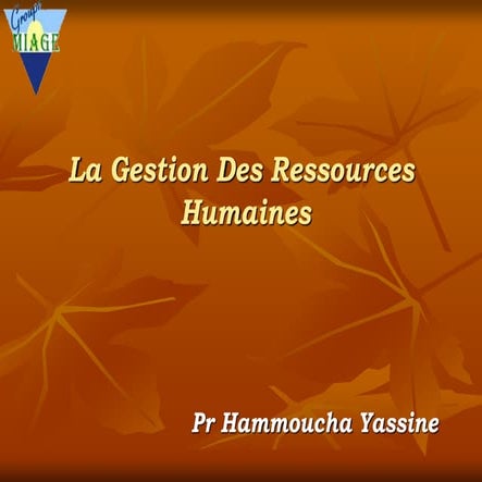GRH: généralité et notions de base