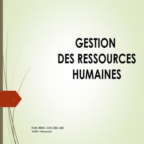Approche Stratégique et Opérationnelle de la Gestion des Ressources ...