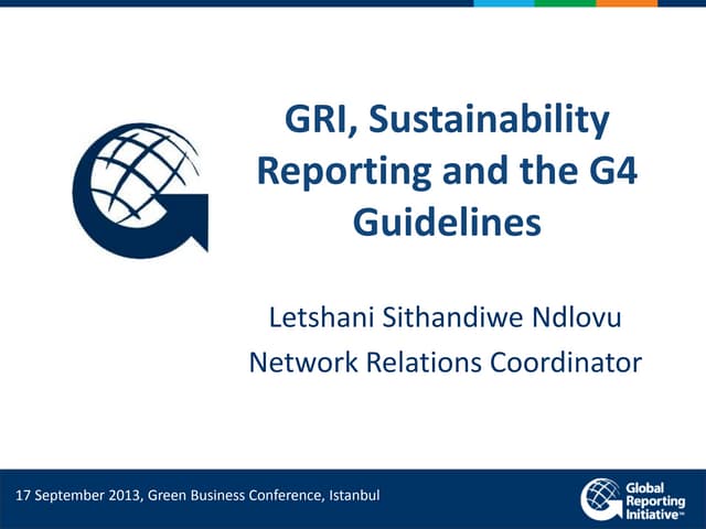 GRI, Sustainability Reporting and G4