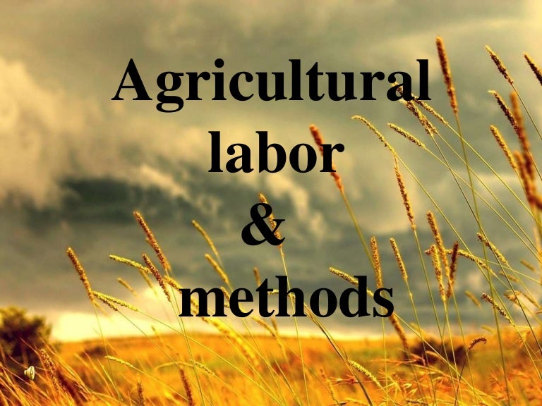 Agricultural labor and methods