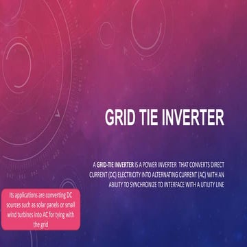 Grid tie inverter
