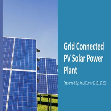 Grid connected pv solar power plant
