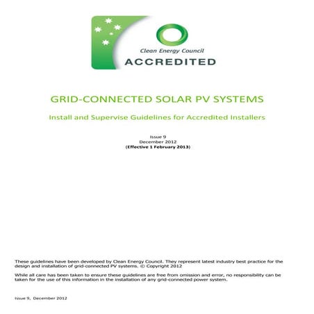 Grid+connect+pv+install+and+supervise+guidelines+cec+issue+9Grid-Connected So...